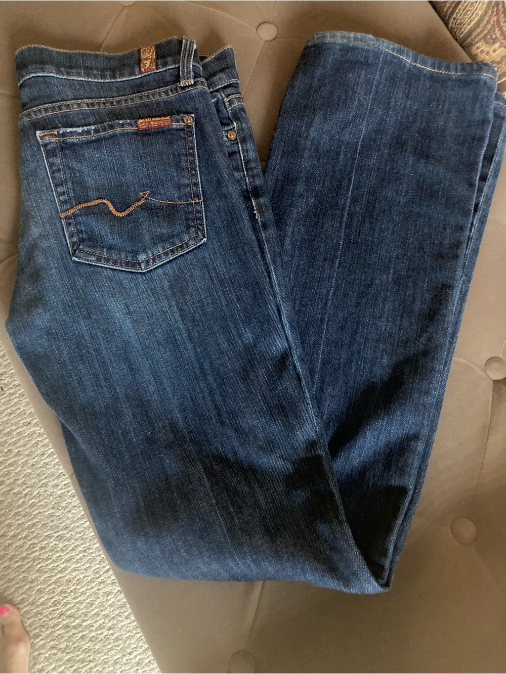 7 For All Mankind Dark Blue Boot Cut Jeans